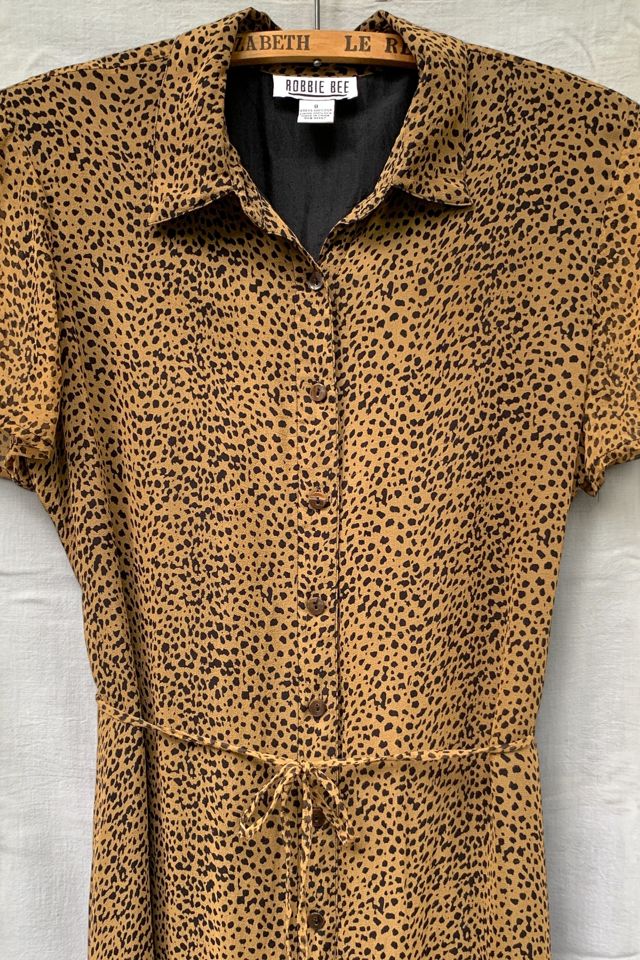 Vintage 1990s Leopard Print Silk Dress Selected by SharpLilTeeth #1