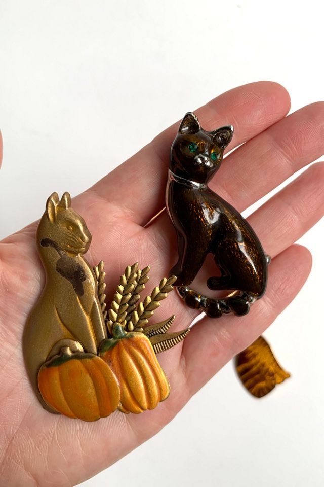 Vintage Autumn Cats Pin & Brooch Collection Selected by SharpLilTeeth #3