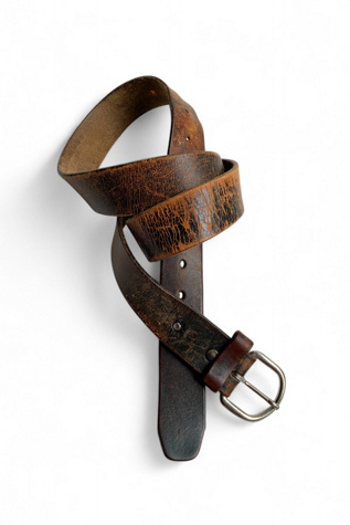 Vintage 1970s Distressed Leather Belt Selected by SharpLilTeeth