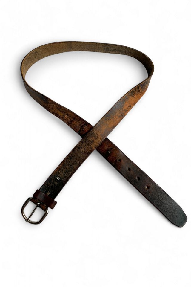 Vintage 1970s Distressed Leather Belt Selected by SharpLilTeeth #2