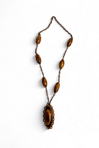 Vintage Copper & Lacquered Wood Statement Necklace Selected by SharpLilTeeth