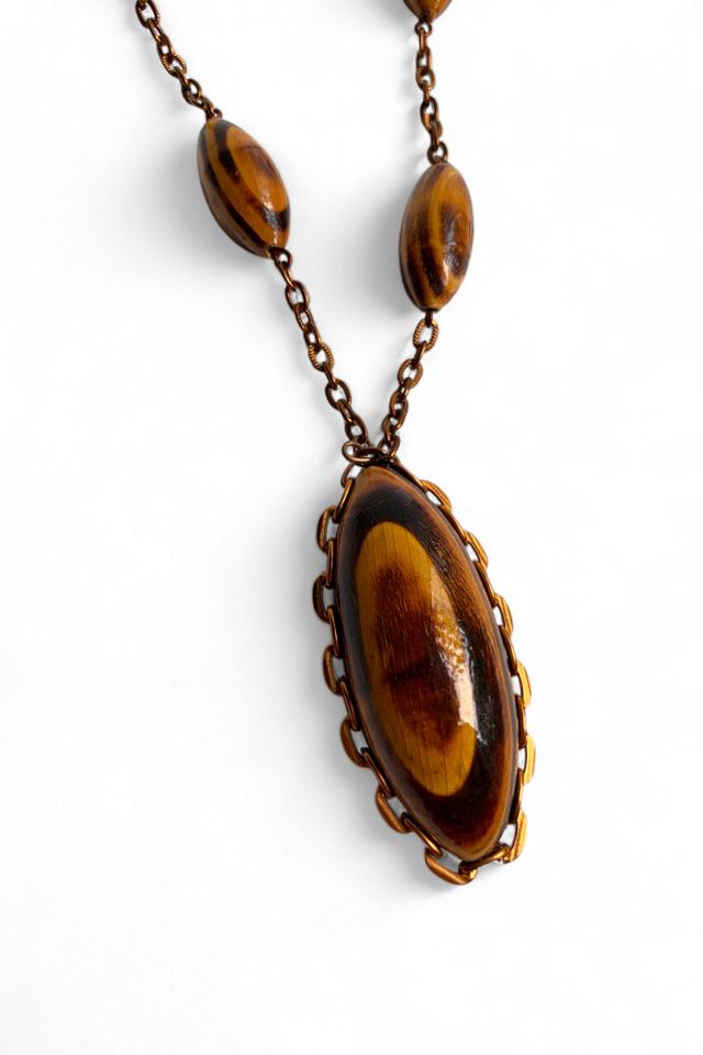Vintage Copper & Lacquered Wood Statement Necklace Selected by SharpLilTeeth #1