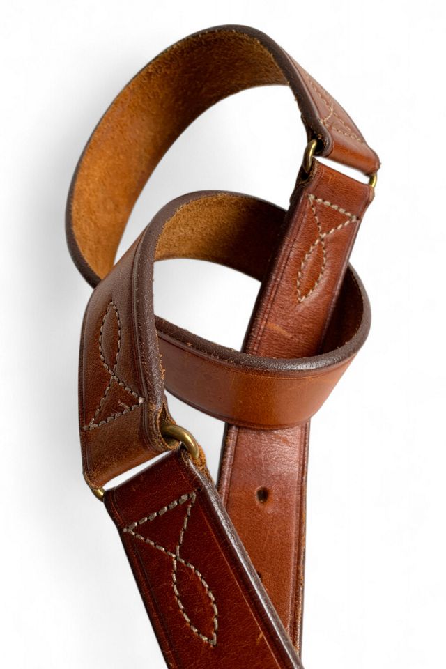 Vintage Leather & Brass Topstitched Belt Selected by SharpLilTeeth #1