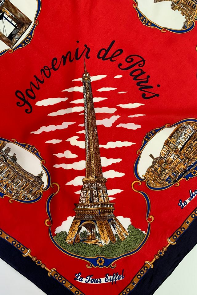 Vintage 1980s Paris Souvenir Scarf Selected by SharpLilTeeth #3