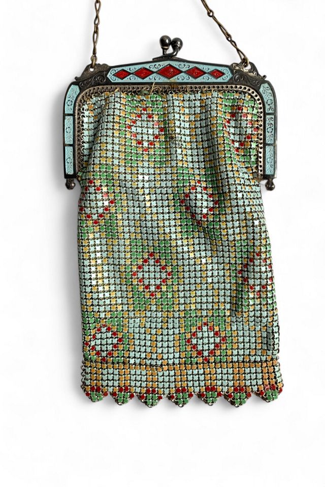 Vintage 1930s Mesh & Enamel Frame Purse Selected by SharpLilTeeth #1