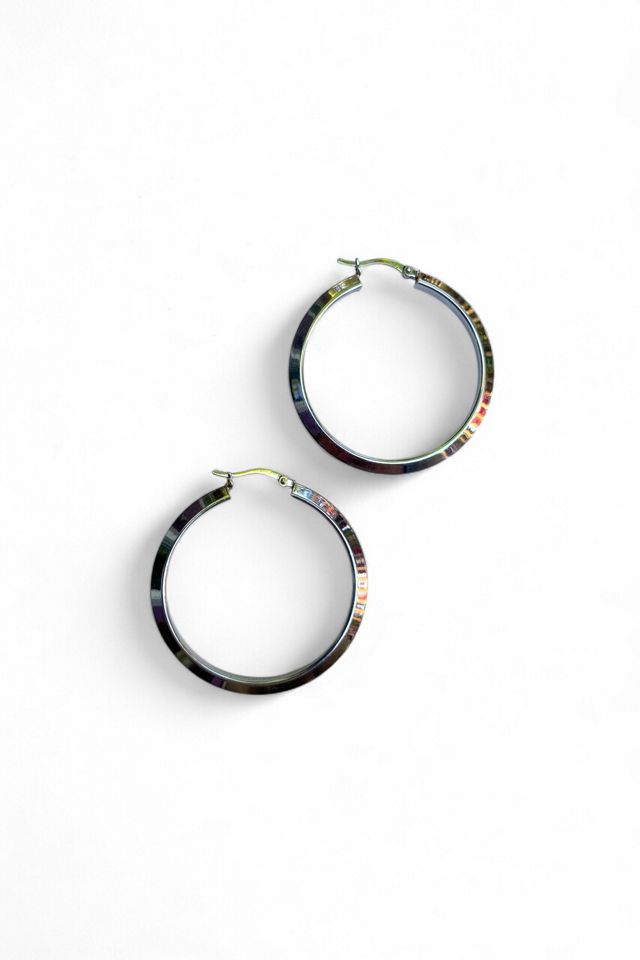 Vintage Sterling Silver Minimalist Hoop Earrings Selected by SharpLilTeeth #1