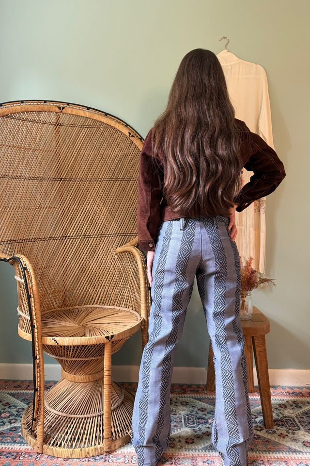 Vintage 1970s Boho Textured Chambray Flare Pants Selected by Two Vintage Twins #2