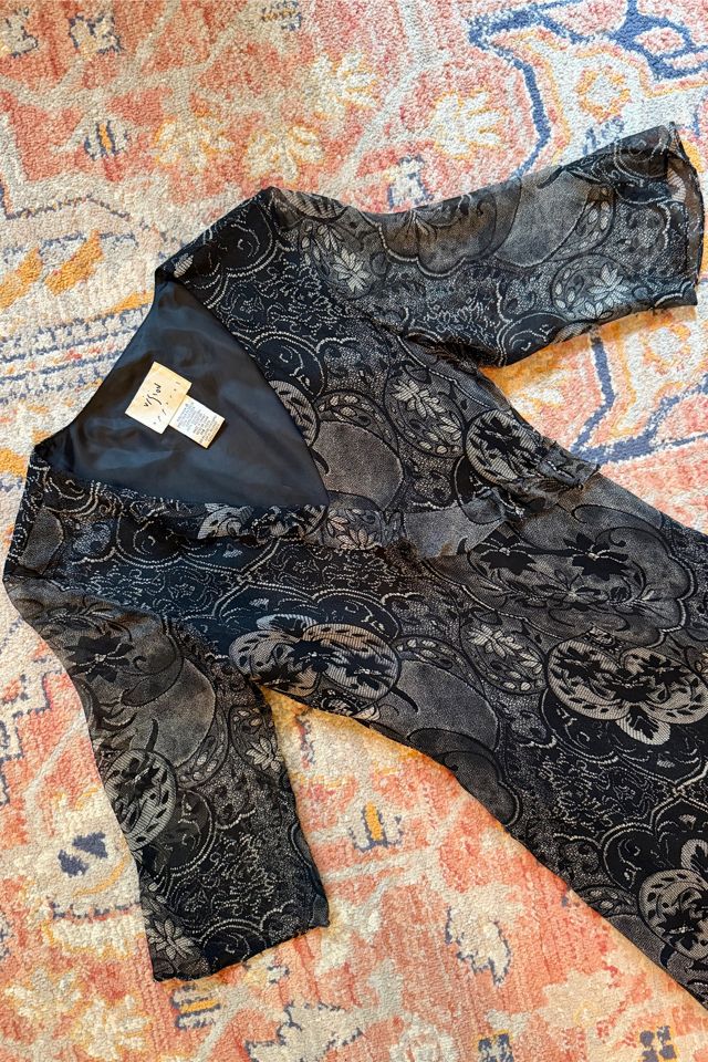 Vintage 1990s Silk Paisley Whimsigoth Ruffle Dress Selected by Two Vintage Twins #2