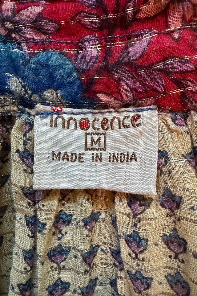 Vintage Boho Floral Lurex Indian Cotton Skirt Selected by Two Vintage Twins #3