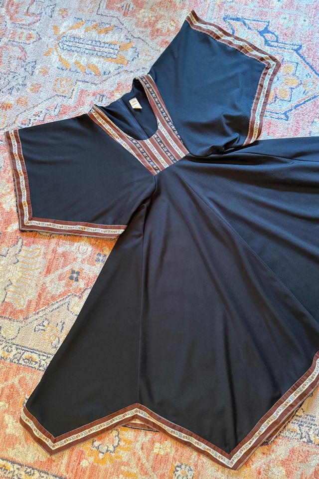 Vintage 1970s Autumnal Handkerchief Hem Midi Dress Selected by Two Vintage Twins #2