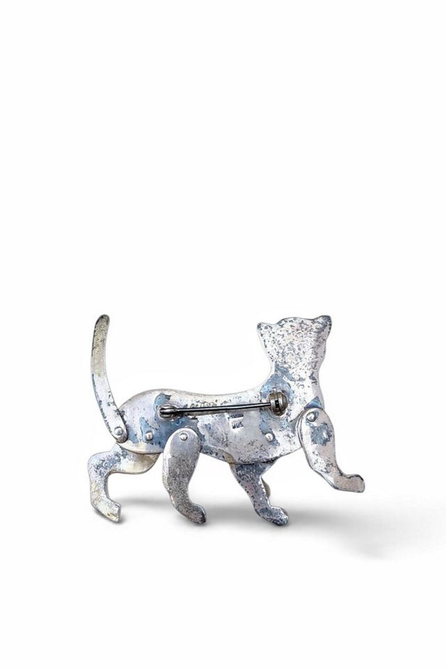 Vintage Articulated Cat Sterling Silver Pin Selected by Garbage Soup #1
