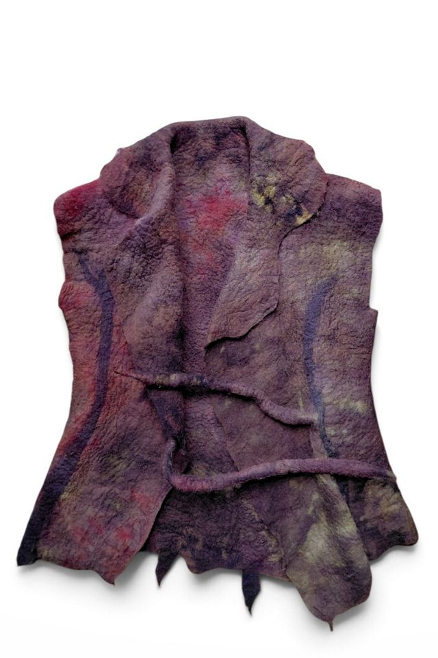 Artisan Dyed Felted Wool Vest Selected by Garbage Soup #1