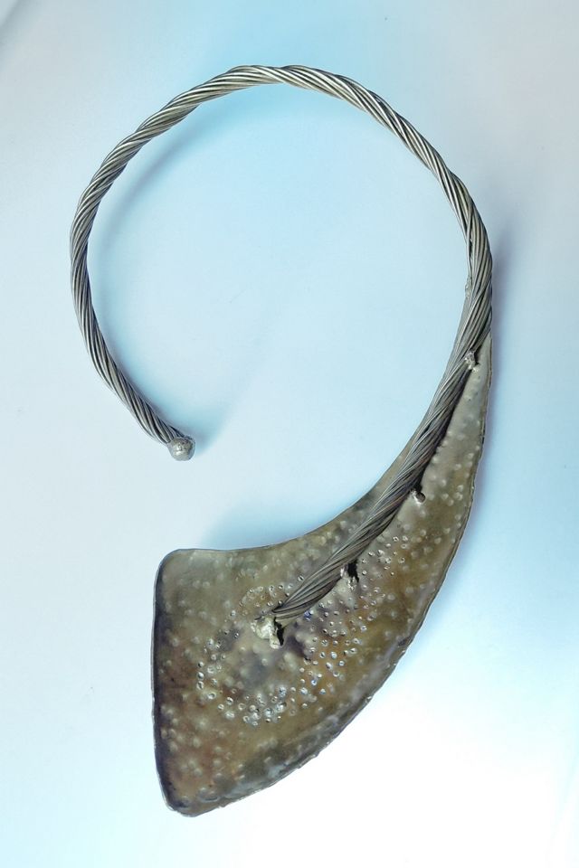 Rhodonite Brass Torque Necklace Selected by Garbage Soup #3