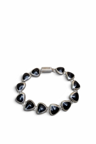 Taxco Onyx Sterling Silver Link Bracelet Selected by Garbage Soup