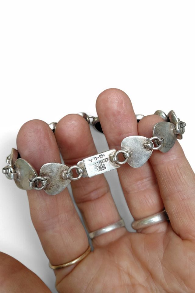Taxco Onyx Sterling Silver Link Bracelet Selected by Garbage Soup #2