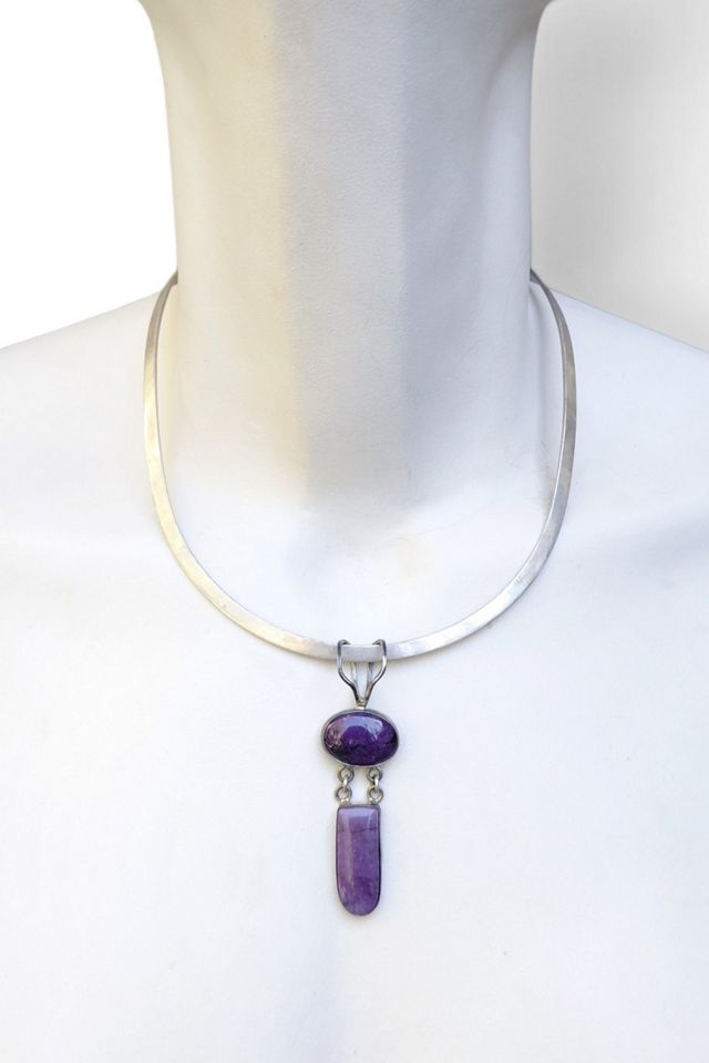 Jerry Harr Purpurite and Silver Pendant Choker Selected by Garbage Soup #1