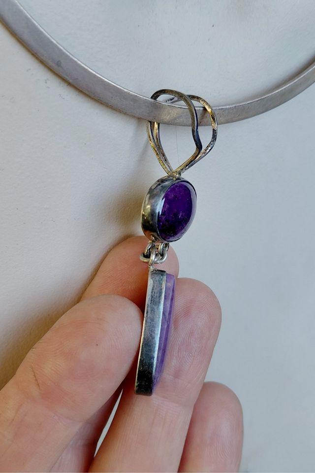 Jerry Harr Purpurite and Silver Pendant Choker Selected by Garbage Soup #2