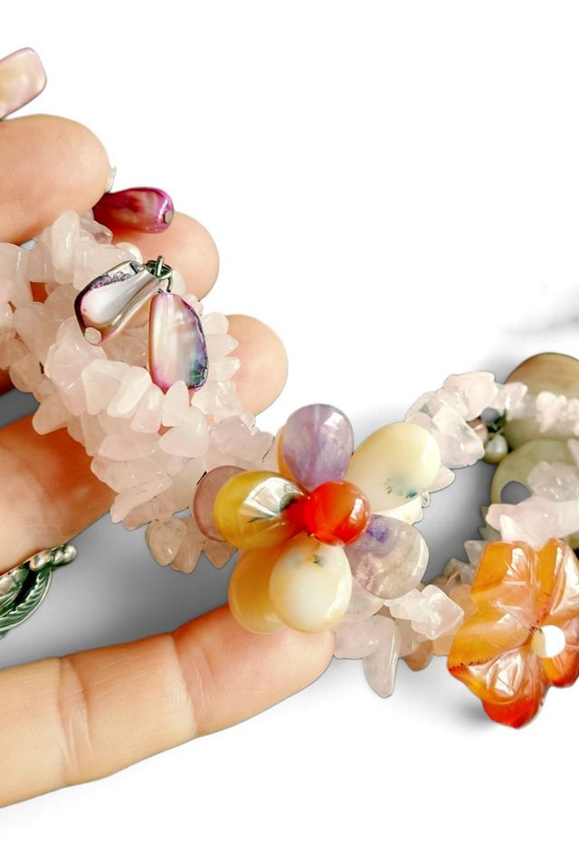 Handcrafted Rose Quartz and Gemstone Necklace Selected by Garbage Soup #2