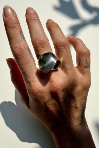 Sterling Silver Abstract Wave Ring Selected by Wax Plant