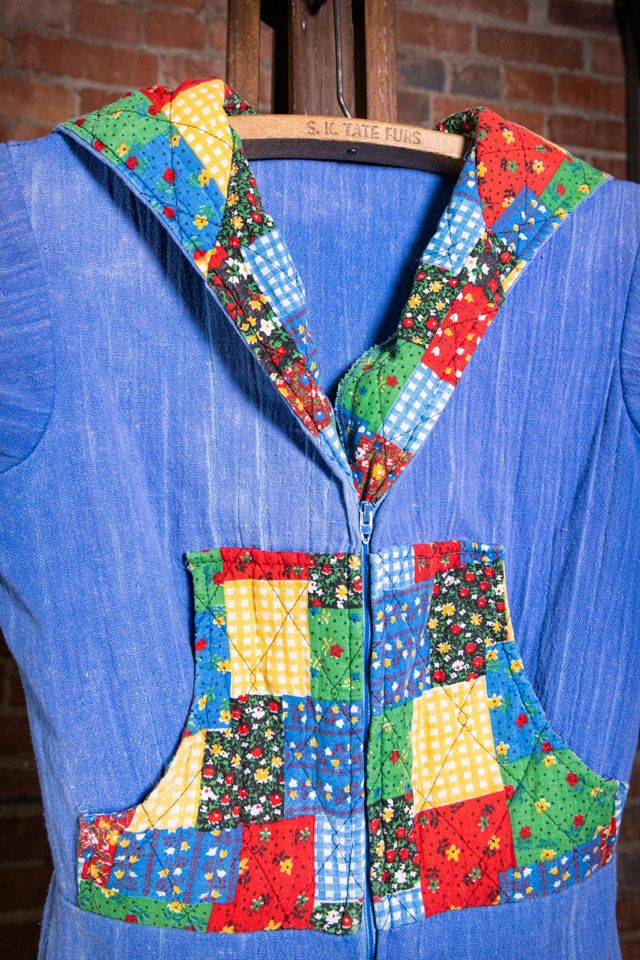Vintage 70s Denim Patchwork Flared Jumpsuit Selected by Black Shag Vintage #2