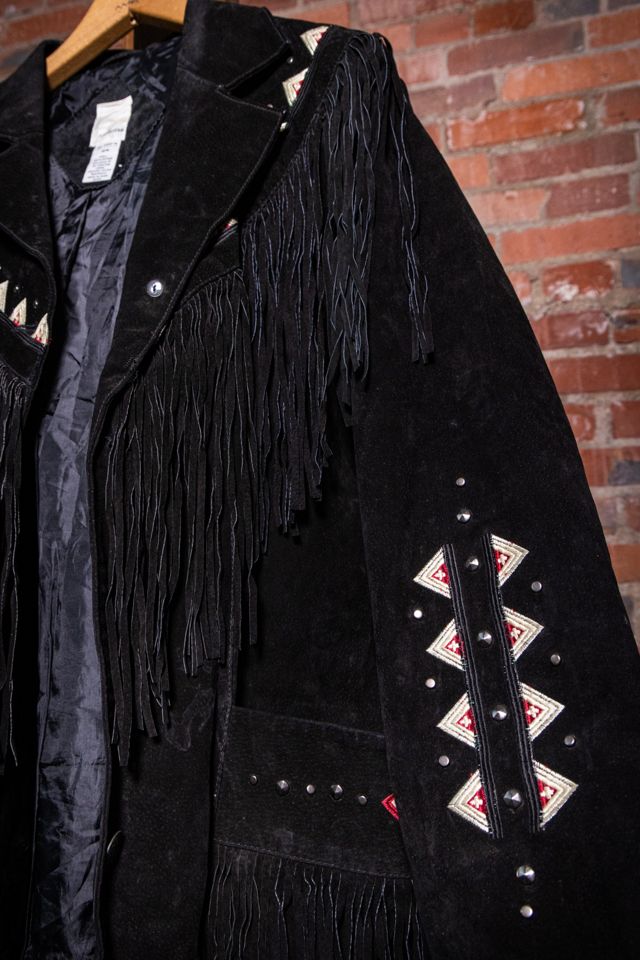 Vintage 90s Roamans Black Suede Fringe Jacket Selected by Black Shag Vintage #2