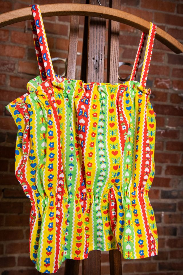 Vintage Red Yellow and Green Floral Patterned Blouse Selected by Black Shag Vintage #2