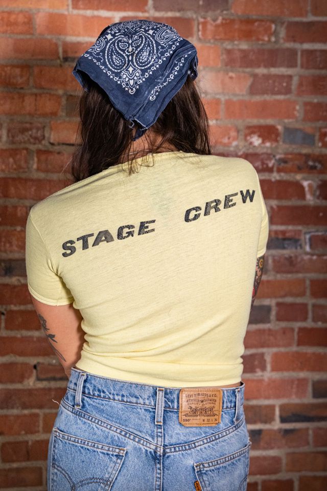 Vintage 1976 Aerosmith Boston Garden Stage Crew Concert T Shirt Selected by Black Shag Vintage #1