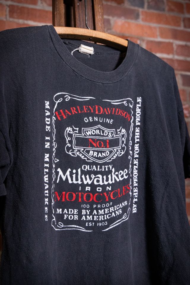 Vintage 80s Harley Davidson Iron Motorcycles Cropped T Shirt Selected by Black Shag Vintage #1