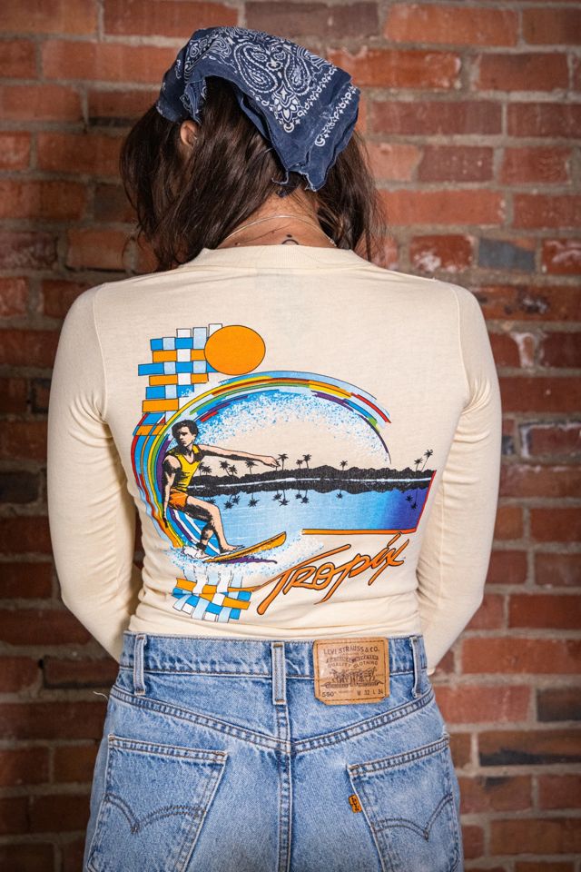 Vintage 80s Tropix Surfer Long Sleeve T Shirt Selected by Black Shag Vintage #1
