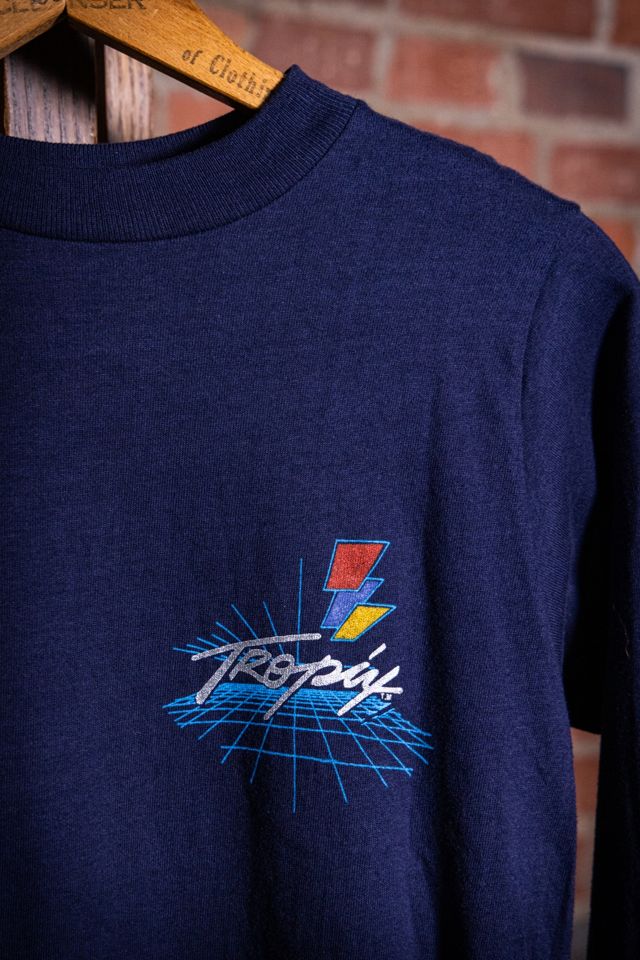 Vintage 80s Tropix Navy Blue Long Sleeve T Shirt Selected by Black Shag Vintage #2