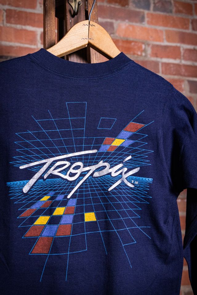 Vintage 80s Tropix Navy Blue Long Sleeve T Shirt Selected by Black Shag Vintage #3