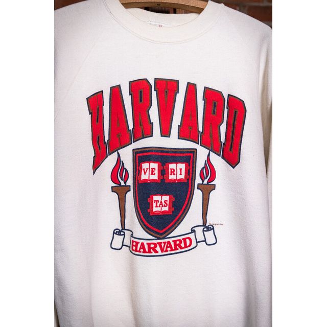 Vintage 80s Harvard White Sweatshirt Selected by Black Shag Vintage #3