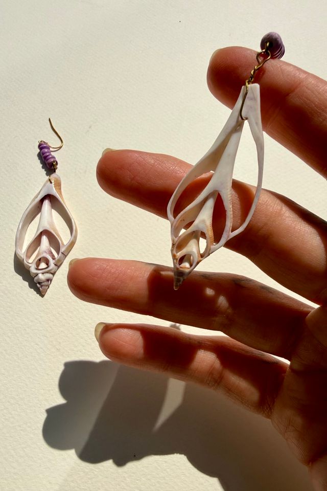 Beaded Seashell Earrings Selected by Wax Plant #1