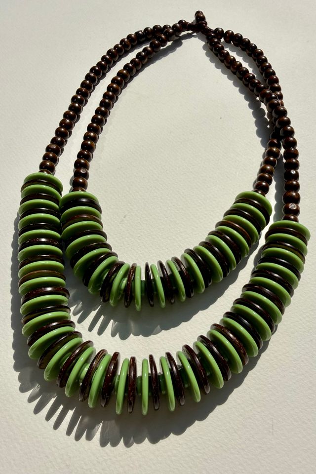 Wood Beaded Necklace Selected by Wax Plant #3