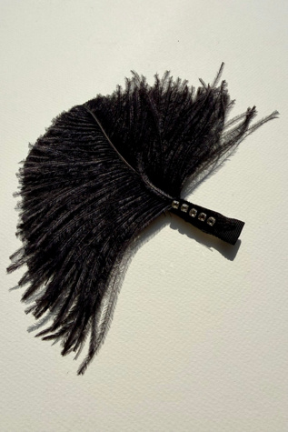 Vintage Rhinestone Feather Hair Clip Selected by Wax Plant