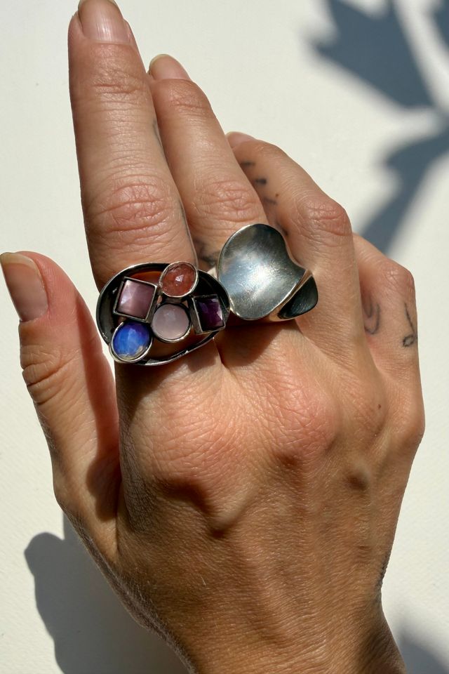 Sterling Silver Gemstone Cluster Ring Selected by Wax Plant #1