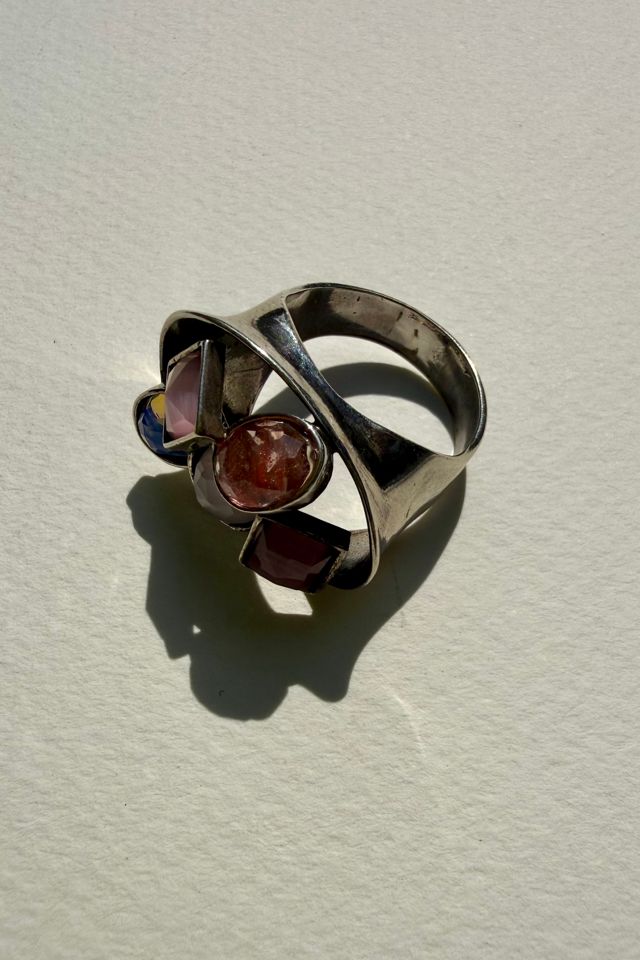 Sterling Silver Gemstone Cluster Ring Selected by Wax Plant #2