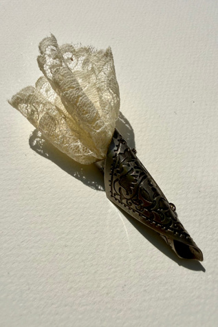 Lace Holder Brooch Selected by Wax Plant