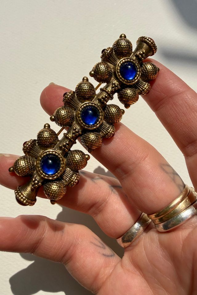 Ornate Gold Tone Brooch Selected by Wax Plant #1