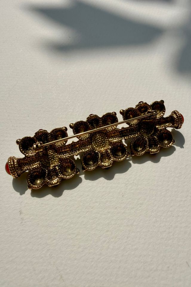 Ornate Gold Tone Brooch Selected by Wax Plant #3
