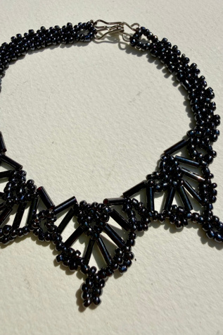 Dark Silver Beaded Ankle Bracelet Selected by Wax Plant