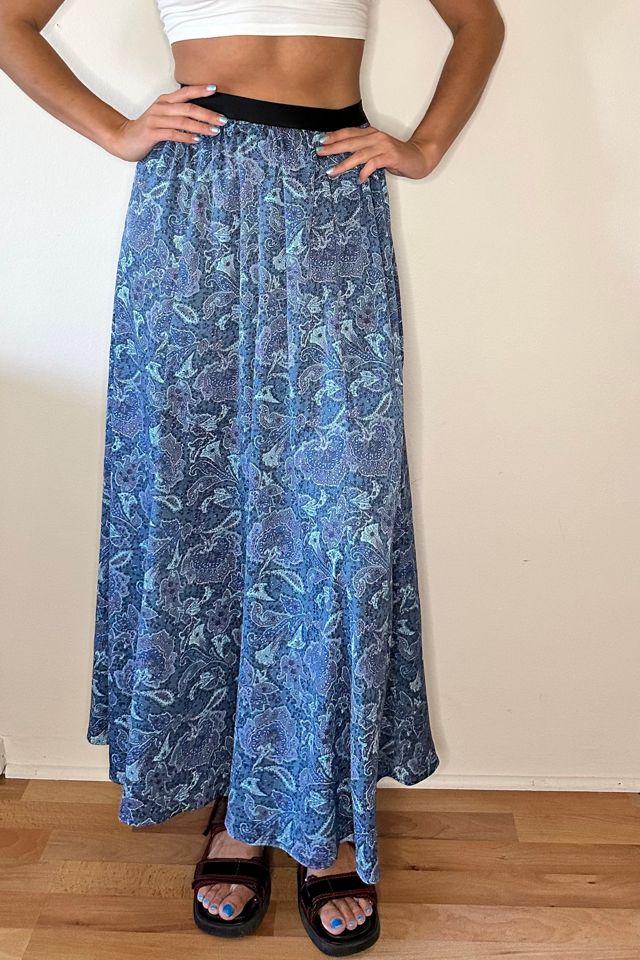 Vintage Blue Paisley Skirt #1