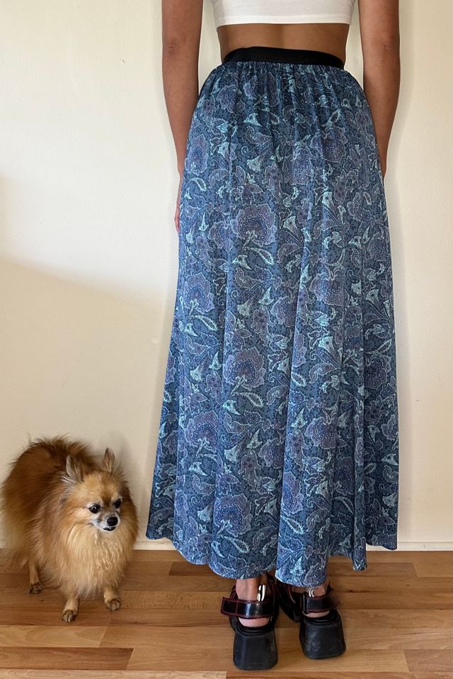 Vintage Blue Paisley Skirt #3