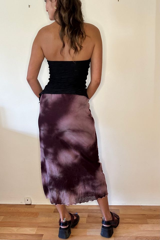 Eggplant Vintage Tie Dyed Mesh Net Midi Skirt Selected by Picky Jane #3