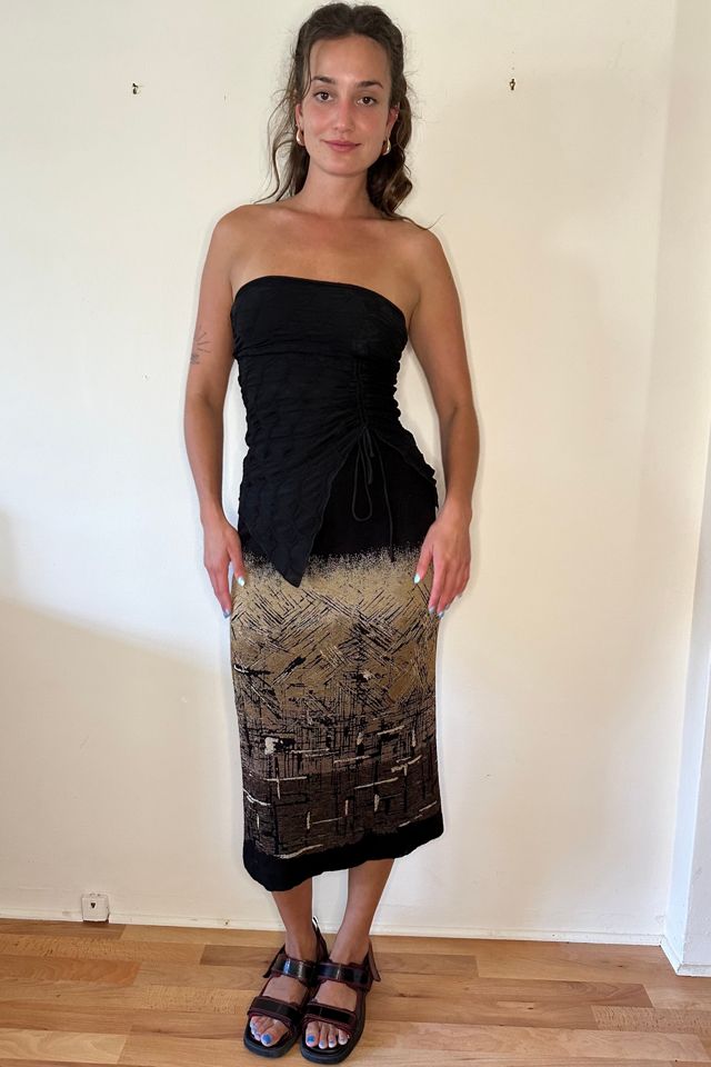 Vintage 90s Y2K Ombre Printed Column Skirt Selected by Picky Jane #3