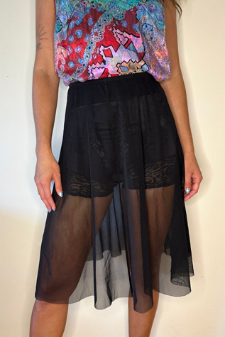 BlackSheer  Mesh Netting Skirt Selected by Picky Jane