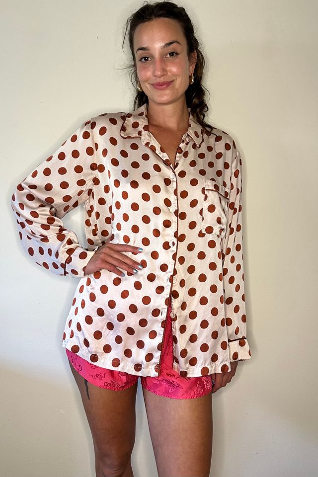 Silk Pink and Rust Polka Dot Blouse Selected by Picky Jane #2