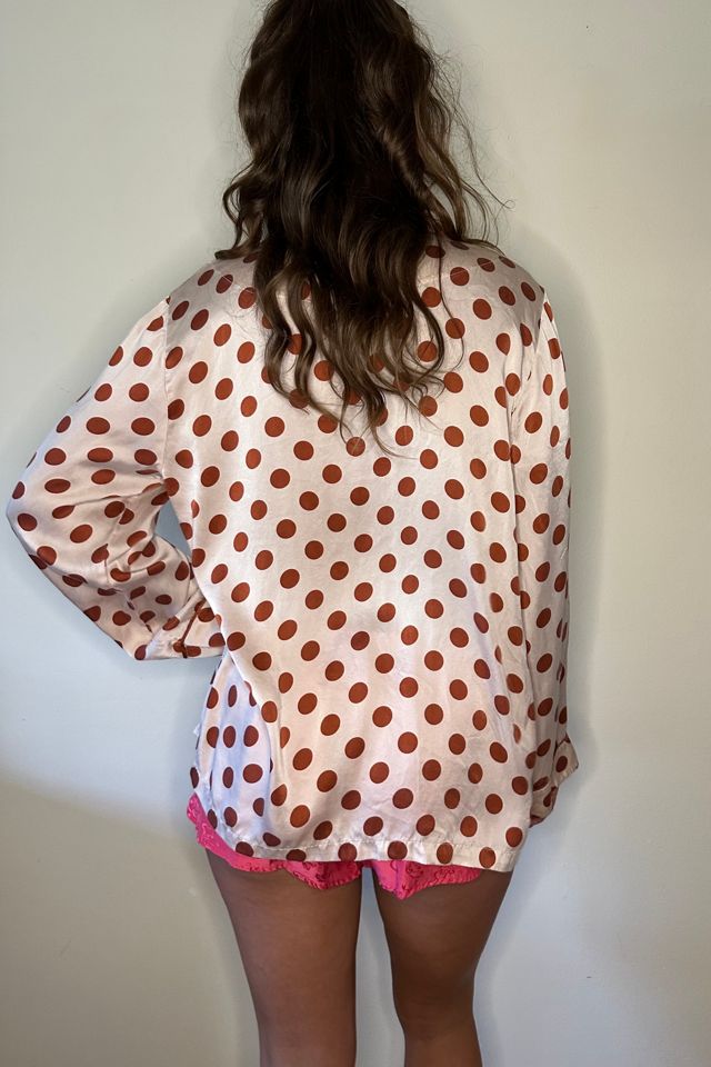 Silk Pink and Rust Polka Dot Blouse Selected by Picky Jane #3