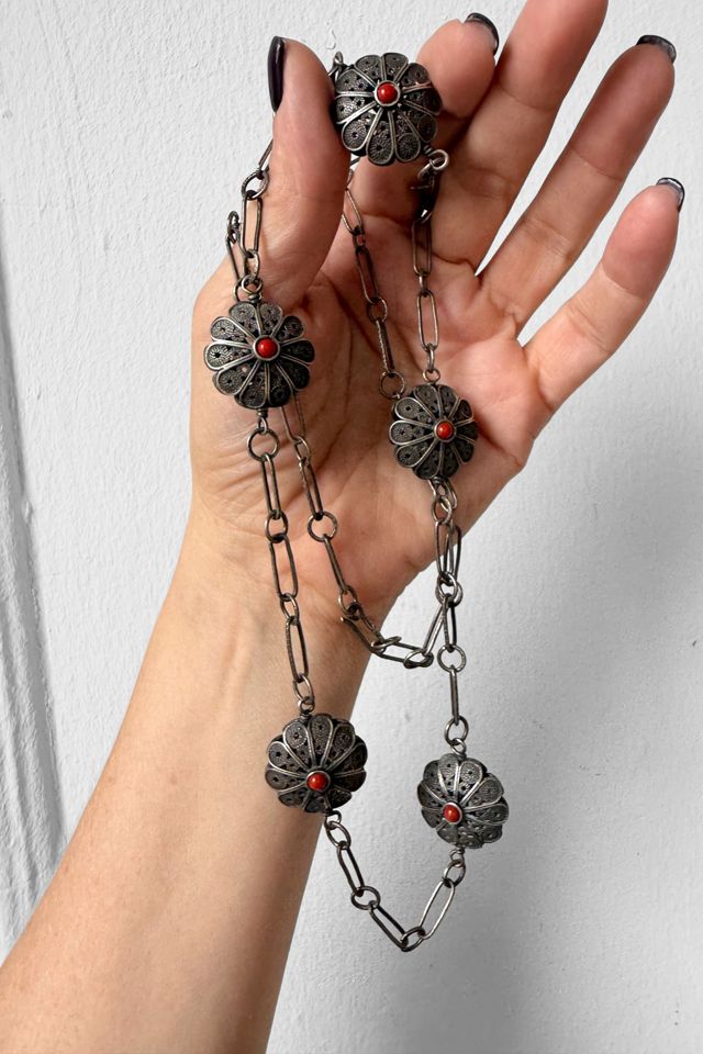 Antique Filigree Silver Flower Chain Selected by MARMALADE #1