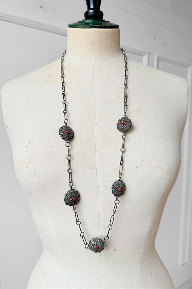 Antique Filigree Silver Flower Chain Selected by MARMALADE #2